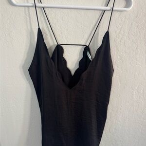 Urban Outfitters Black Scalloped V-Neck top